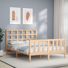 vidaXL tömör fa ágykeret fejtámlával 120 x 200 cm bútor