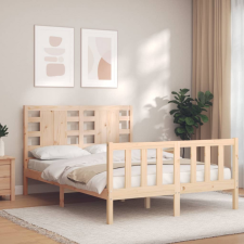 vidaXL tömör fa ágykeret fejtámlával 120 x 200 cm ágy és ágykellék