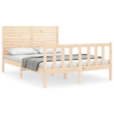 vidaXL tömör fa ágykeret fejtámlával 120 x 200 cm (3193201) ágy és ágykellék