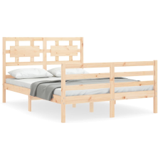 vidaXL tömör fa ágykeret fejtámlával 120 x 200 cm (3194436) ágy és ágykellék
