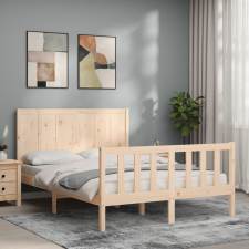vidaXL tömör fa ágykeret fejtámlával 140 x 190 cm ágy és ágykellék