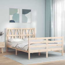 vidaXL tömör fa ágykeret fejtámlával 140 x 190 cm ágy és ágykellék