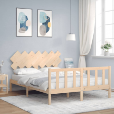 vidaXL tömör fa ágykeret fejtámlával 140 x 190 cm ágy és ágykellék