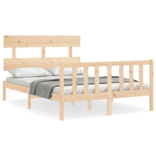 vidaXL tömör fa ágykeret fejtámlával 140 x 190 cm (3193251) ágy és ágykellék