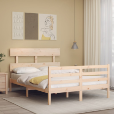 vidaXL tömör fa ágykeret fejtámlával 140 x 200 cm ágy és ágykellék