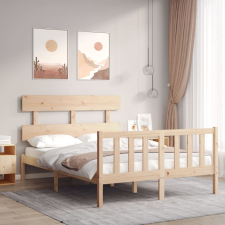 vidaXL tömör fa ágykeret fejtámlával 140 x 200 cm ágy és ágykellék