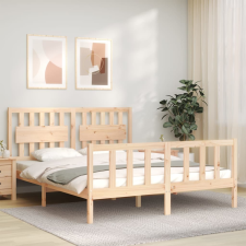 vidaXL tömör fa ágykeret fejtámlával 160 x 200 cm ágy és ágykellék