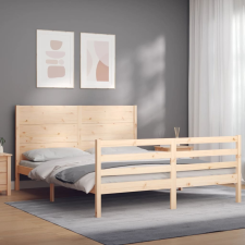 vidaXL tömör fa ágykeret fejtámlával 160 x 200 cm ágy és ágykellék