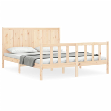 vidaXL tömör fa ágykeret fejtámlával 160 x 200 cm (3192631) ágy és ágykellék