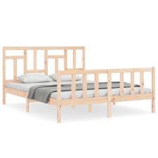 vidaXL tömör fa ágykeret fejtámlával 160 x 200 cm (3193151) ágy és ágykellék