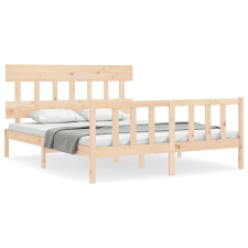 vidaXL tömör fa ágykeret fejtámlával 160 x 200 cm (3193346) ágy és ágykellék