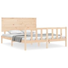 vidaXL tömör fa ágykeret fejtámlával 160 x 200 cm (3193411) ágy és ágykellék