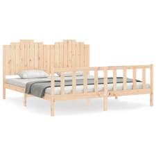 vidaXL tömör fa ágykeret fejtámlával 180 x 200 cm (3192311) ágy és ágykellék