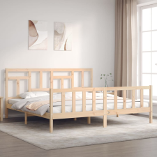 vidaXL tömör fa ágykeret fejtámlával 200 x 200 cm ágy és ágykellék