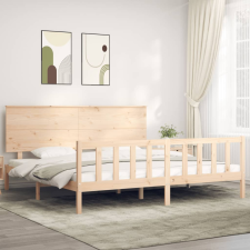 vidaXL tömör fa ágykeret fejtámlával 200 x 200 cm ágy és ágykellék