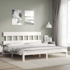 vidaXL tömör fa ágykeret fejtámlával 200 x 200 cm ágy és ágykellék