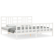 vidaXL tömör fa ágykeret fejtámlával 200 x 200 cm (3191992) ágy és ágykellék