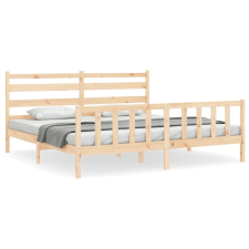 vidaXL tömör fa ágykeret fejtámlával 200 x 200 cm (3192056) ágy és ágykellék