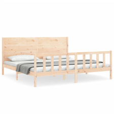 vidaXL tömör fa ágykeret fejtámlával 200 x 200 cm (3192771) ágy és ágykellék