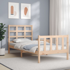 vidaXL tömör fa ágykeret fejtámlával 90 x 190 cm bútor