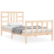 vidaXL tömör fa ágykeret fejtámlával 90 x 190 cm (3191936) ágy és ágykellék