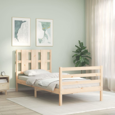 vidaXL tömör fa ágykeret fejtámlával 90 x 200 cm ágy és ágykellék