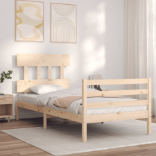 vidaXL tömör fa ágykeret fejtámlával 90 x 200 cm ágy és ágykellék