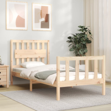 vidaXL tömör fa ágykeret fejtámlával 90 x 200 cm ágy és ágykellék