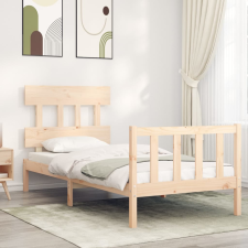 vidaXL tömör fa ágykeret fejtámlával 90 x 200 cm ágy és ágykellék