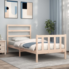 vidaXL tömör fa ágykeret fejtámlával 90 x 200 cm ágy és ágykellék