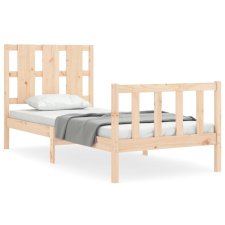 vidaXL tömör fa ágykeret fejtámlával 90 x 200 cm (3192216) ágy és ágykellék
