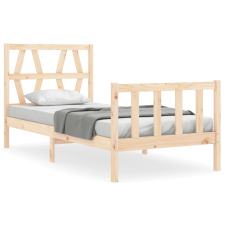 vidaXL tömör fa ágykeret fejtámlával 90 x 200 cm (3192476) ágy és ágykellék