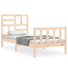 vidaXL tömör fa ágykeret fejtámlával 90 x 200 cm (3193061) ágy és ágykellék