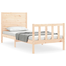 vidaXL tömör fa ágykeret fejtámlával 90 x 200 cm (3193191) ágy és ágykellék