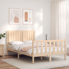 vidaXL tömör fa ágykeret fejtámlával Small Double ágy és ágykellék
