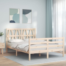 vidaXL tömör fa ágykeret fejtámlával Small Double ágy és ágykellék