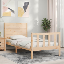 vidaXL tömör fa ágykeret fejtámlával Small Single ágy és ágykellék