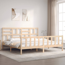 vidaXL tömör fa ágykeret fejtámlával Super King Size ágy és ágykellék