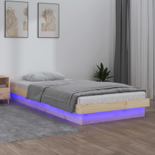 vidaXL tömör fa ágykeret LED-világítással 90 x 200 cm ágy és ágykellék