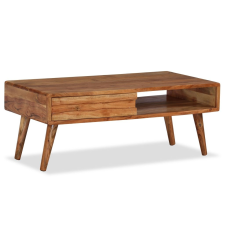 vidaXL tömör fa dohányzóasztal faragott fiókkal 100 x 50 x 40 cm bútor