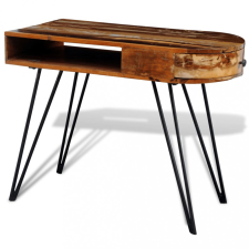 vidaXL tömör fa íróasztal vaslábbakkal íróasztal