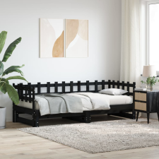 vidaXL tömör fa kihúzható nappali ágy matrac nélkül 2x(90x190) cm ágy és ágykellék