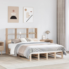 vidaXL tömör fa könyvespolcos ágy matrac nélkül 140 x 200 cm ágy és ágykellék