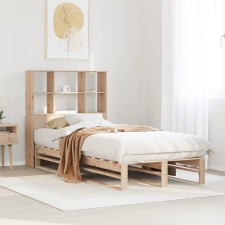 vidaXL tömör fa könyvespolcos ágy matrac nélkül 90 x 190 cm ágy és ágykellék