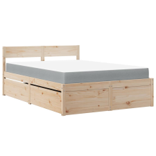 vidaXL tömör fenyőfa ágy fiókokkal és matraccal 120 x 190 cm ágy és ágykellék