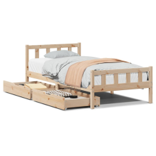 vidaXL tömör fenyőfa ágy matrac nélkül 100 x 200 cm (3301575) ágy és ágykellék