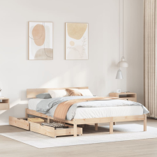 vidaXL tömör fenyőfa ágy matrac nélkül 140 x 190 cm ágy és ágykellék