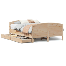 vidaXL tömör fenyőfa ágy matrac nélkül 140 x 190 cm (3301794) ágy és ágykellék