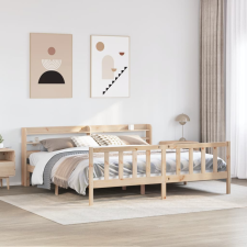 vidaXL tömör fenyőfa ágy matrac nélkül 200 x 200 cm ágy és ágykellék
