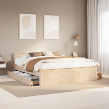 vidaXL tömör fenyőfa ágy matrac nélkül fejtámlával 180 x 200 cm ágy és ágykellék